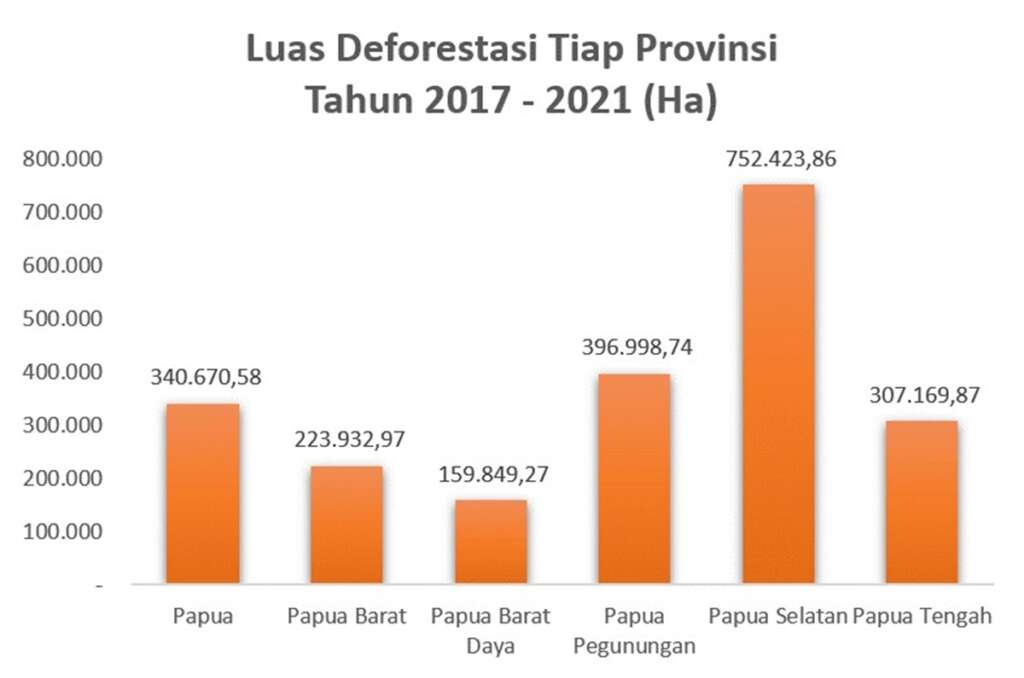 Luas Deofrestasi di Papua